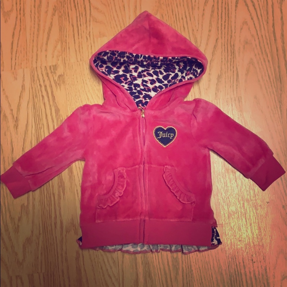 Velour Hooded Sweatshirt